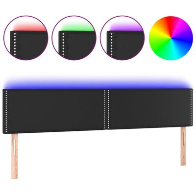 vidaXL LED-voodipeats, must, 180x5x78/88 cm, kunstnahk