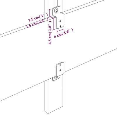 vidaXL LED-voodipeats, must, 100x5x118/128 cm, kunstnahk