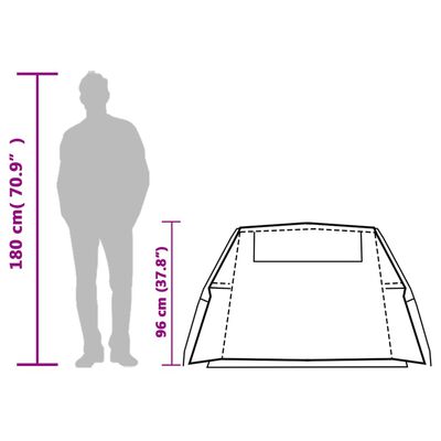 vidaXL matkatelk tunnel 2 inimesele, valge pimendav kangas, veekindel