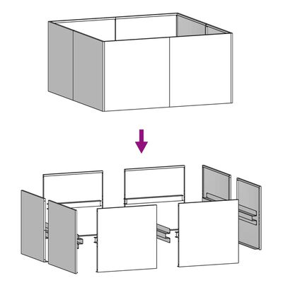 vidaXL taimekast, 80 x 80 x 40 cm, Corten teras