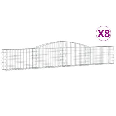 vidaXL kaarekujulised gabioonkorvid 8 tk, 400x30x60/80 cm, raud