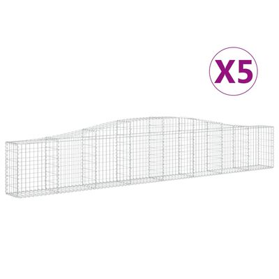 vidaXL kaarekujulised gabioonkorvid 5 tk, 400x30x60/80 cm, raud