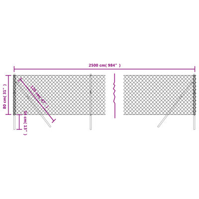 vidaXL võrkaed, roheline, 0,8 x 25 m