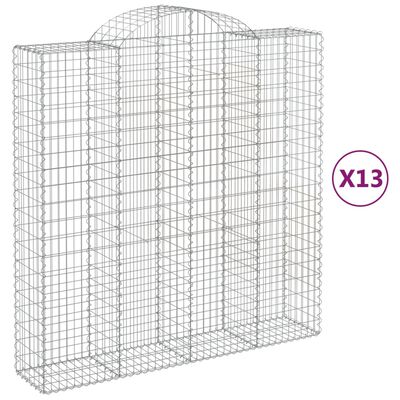 vidaXL kaarekujulised gabioonkorvid 13 tk, 200x50x200/220 cm, raud