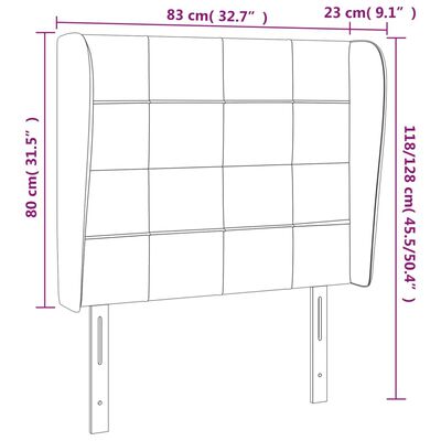 vidaXL voodipeats servadega, tumepruun, 83x23x118/88 cm, kangas