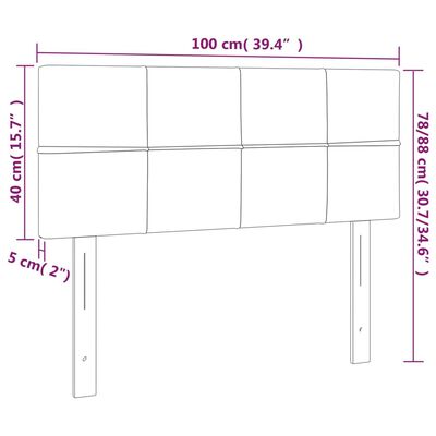 vidaXL LED-voodipeats, helehall, 100x5x78/88 cm, samet