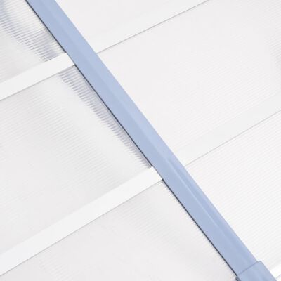 vidaXL ukse varikatus, hall ja läbipaistev, 358,5x90 cm, polükarbonaat