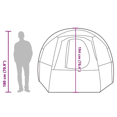 vidaXL matkatelk 4 inimesele, tunnel, hall ja oranž, veekindel