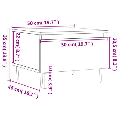 vidaXL kohvilaud 2 tk, pruun tamm, 50 x 46 x 35 cm, tehispuit