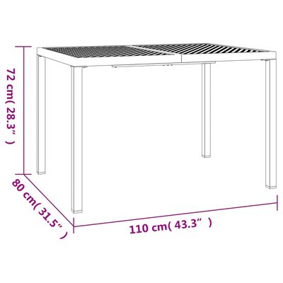 vidaXL aialaud, antratsiithall, 110 x 80 x 72 cm, teras