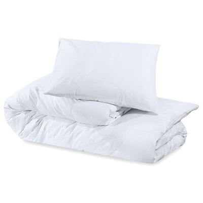 vidaXL voodipesukomplekt, valge, 155x220 cm, kerge, mikrofiiber