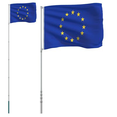 vidaXL Euroopa lipp ja lipumast, 5,55 m, alumiinium