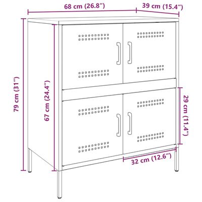 vidaXL puhvetkapp, roosa, 68x39x79 cm, teras