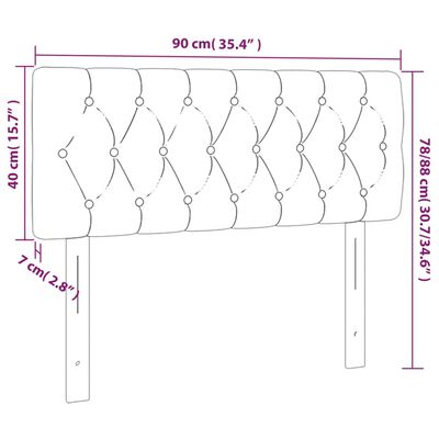 vidaXL voodipeats, tumehall, 90x7x78/88 cm, samet