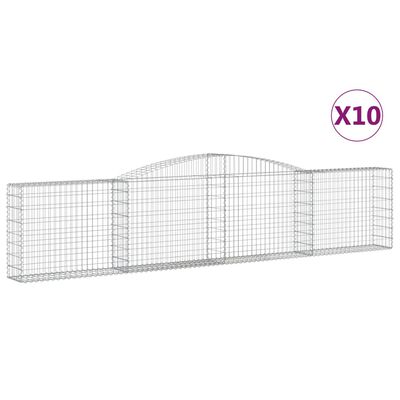 vidaXL kaarekujulised gabioonkorvid 10 tk, 400x30x80/100 cm, raud