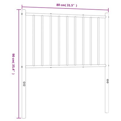 vidaXL metallist voodipeats, must, 75 cm