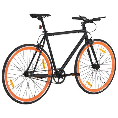 vidaXL ühekäiguline jalgratas, must ja oranž, 700C 55 cm