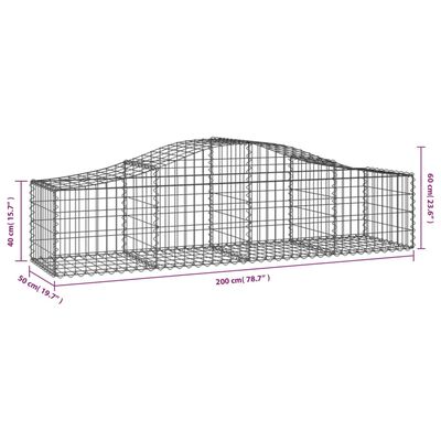 vidaXL kaarekujulised gabioonkorvid 15 tk, 200x50x40/60 cm, raud