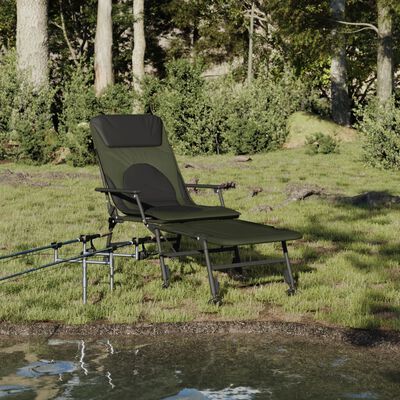 vidaXL kokkupandav kalastusvoodi-tool, reguleeritavad jalad, roheline