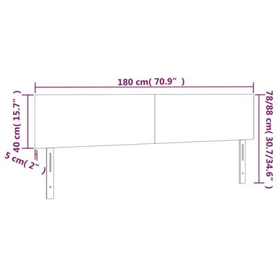 vidaXL LED-voodipeats, helehall, 180x5x78/88 cm, samet