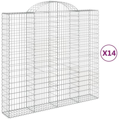 vidaXL kaarekujulised gabioonkorvid 14 tk, 200x50x180/200 cm, raud