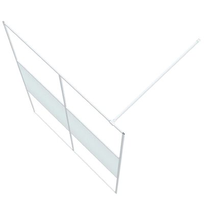 vidaXL dušinurga sein, valge, 140 x 195 cm, läbipaistev ESG-klaas