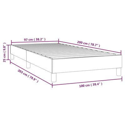 vidaXL voodiraam, must, 100x200 cm, samet