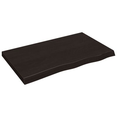 vidaXL lauaplaat, tumepruun, 100x60x(2-6) cm, töödeldud tammepuit