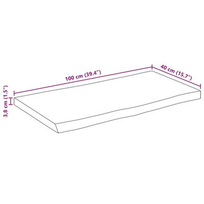 vidaXL lauaplaat, 100 x 40 x 3,8 cm, naturaalsete servadega, mangopuit