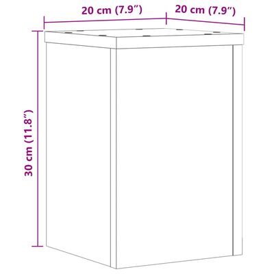 vidaXL taimealused 2 tk, valge, 20x20x30 cm, tehispuit