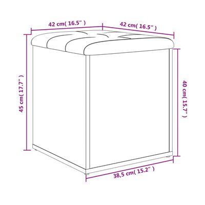 vidaXL jalatsipink, Sonoma tamm, 42 x 42 x 45 cm, tehispuit