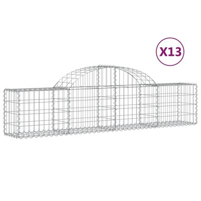 vidaXL kaarekujulised gabioonkorvid 13 tk, 200x30x40/60 cm, raud