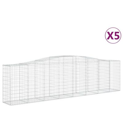 vidaXL kaarekujulised gabioonkorvid 5 tk, 400x50x100/120 cm, raud