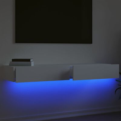 vidaXL LED-tuledega telerialused 2 tk, valge, 60 x 35 x 15,5 cm