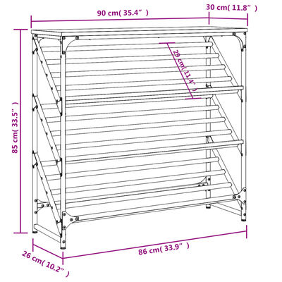 vidaXL kingariiul, must, 90 x 30 x 85 cm, tehispuit