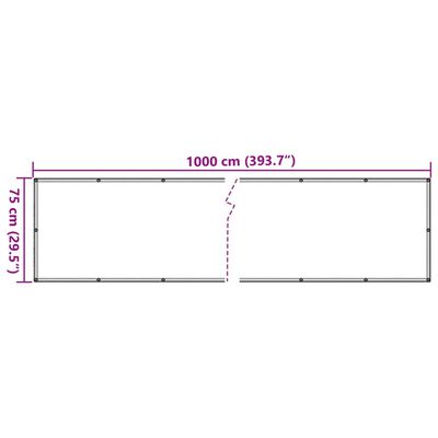 vidaXL rõdu privaatsuskate, antratsiithall, 1000x75 cm, PVC