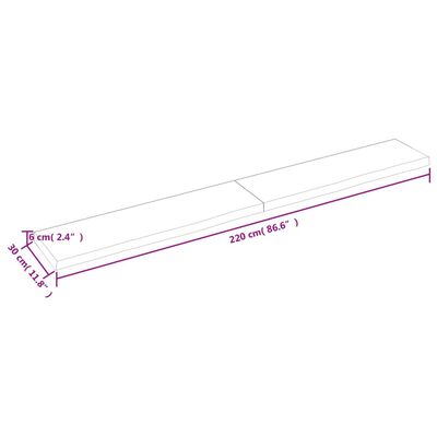 vidaXL vannitoa tasapind, tumepruun, 220x30x(2-6)cm töödeldud täispuit