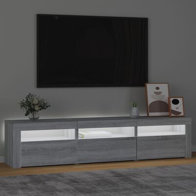 vidaXL telerialus LED-tuledega, hall Sonoma tamm, 180 x 35 x 40 cm