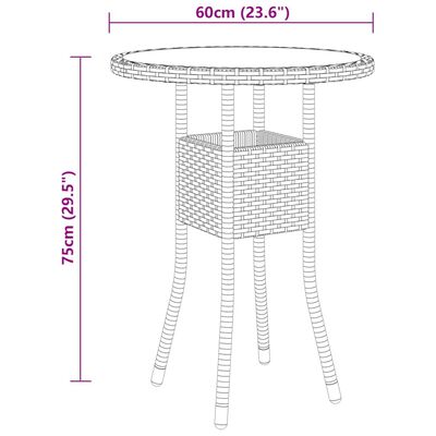 vidaXL 5-osaline aiamööbli komplekt, polürotang, must