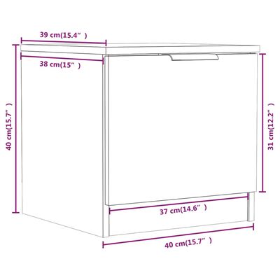 vidaXL öökapid 2 tk, suitsutatud tamm, 40x39x40 m