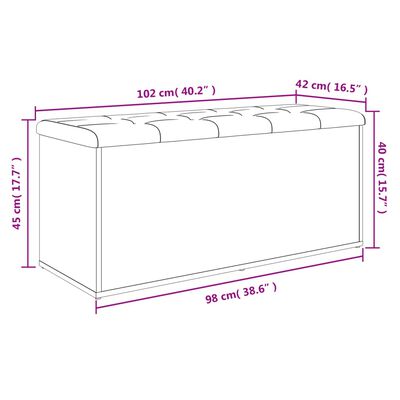 vidaXL hoiupink, valge, 102 x 42 x 45 cm, tehispuit