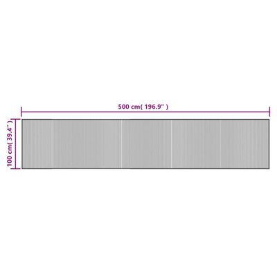 vidaXL vaip, ristkülikukujuline, pruun, 100 x 500 cm, bambus