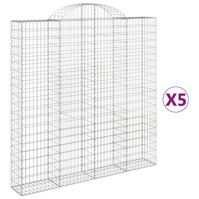 vidaXL kaarekujulised gabioonkorvid 5 tk, 200x30x200/220 cm, raud