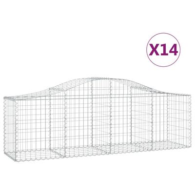 vidaXL kaarekujulised gabioonkorvid 14 tk, 200x50x60/80 cm, raud