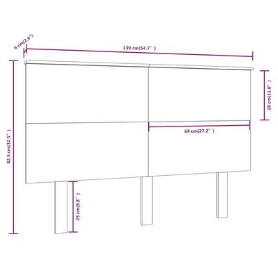 vidaXL voodipeats, valge, 139x6x82,5 cm, männipuit