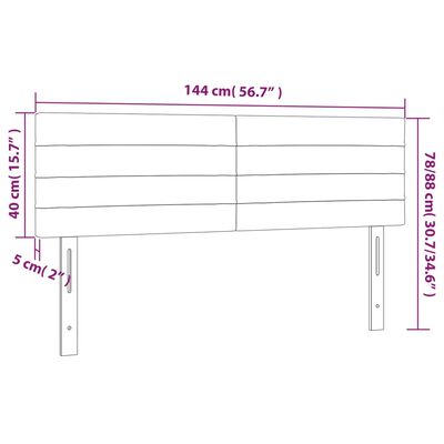 vidaXL voodipeatsid 2 tk, sinine, 72x5x78/88 cm, kangas