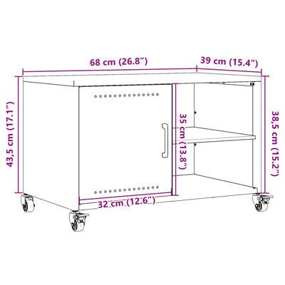 vidaXL telerikapp, oliiviroheline, 68x39x43,5 cm, külmvaltsitud teras