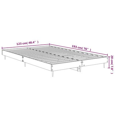 vidaXL voodiraam, pruun tamm, 120 x 190 cm, tehispuit