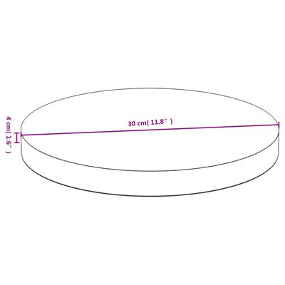 vidaXL lauaplaat Ø30x4 cm bambusest