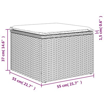 vidaXL 9-osaline aiadiivani komplekt patjadega, must, polürotang